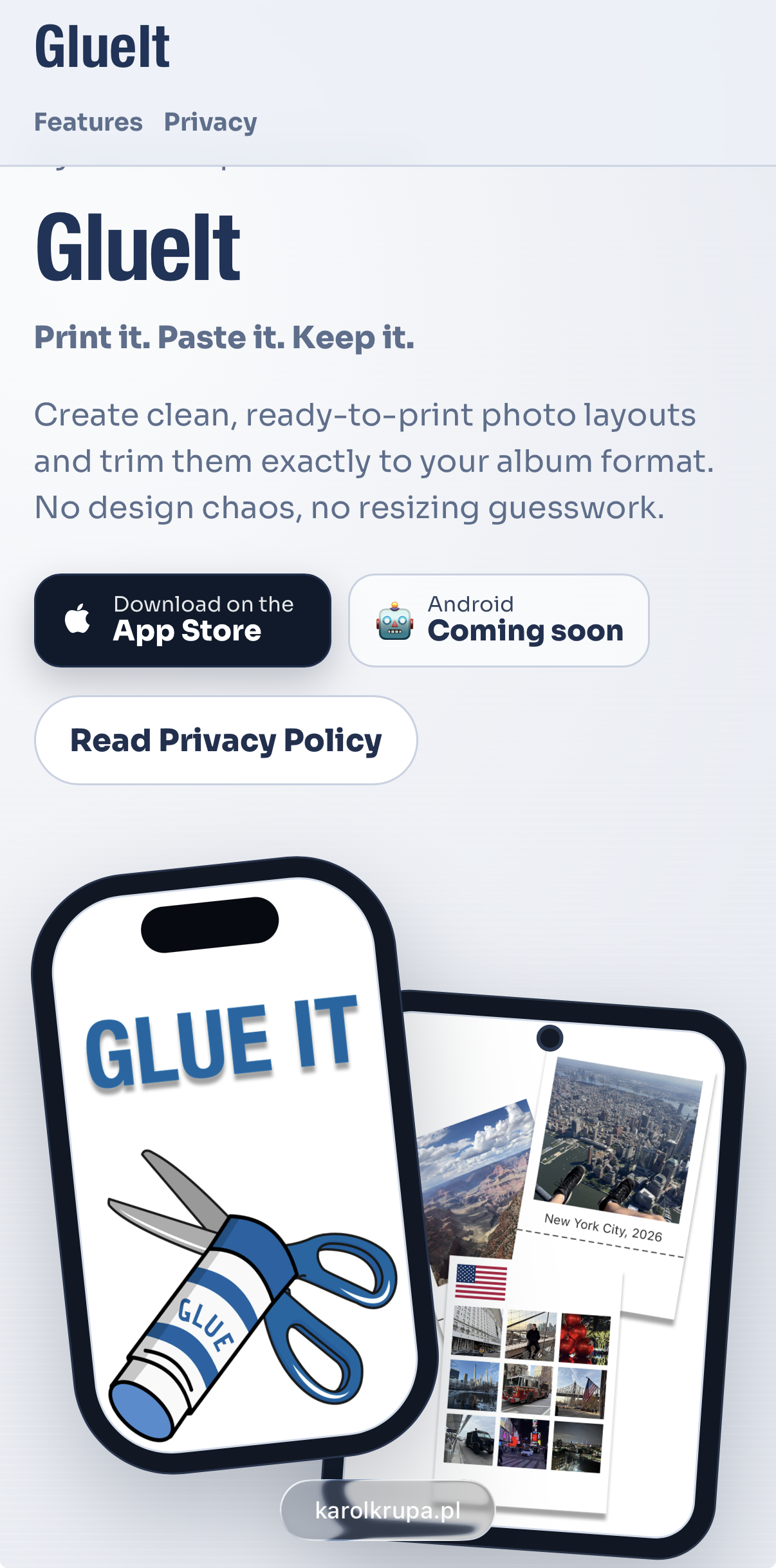 GlueIt mobile screenshot
